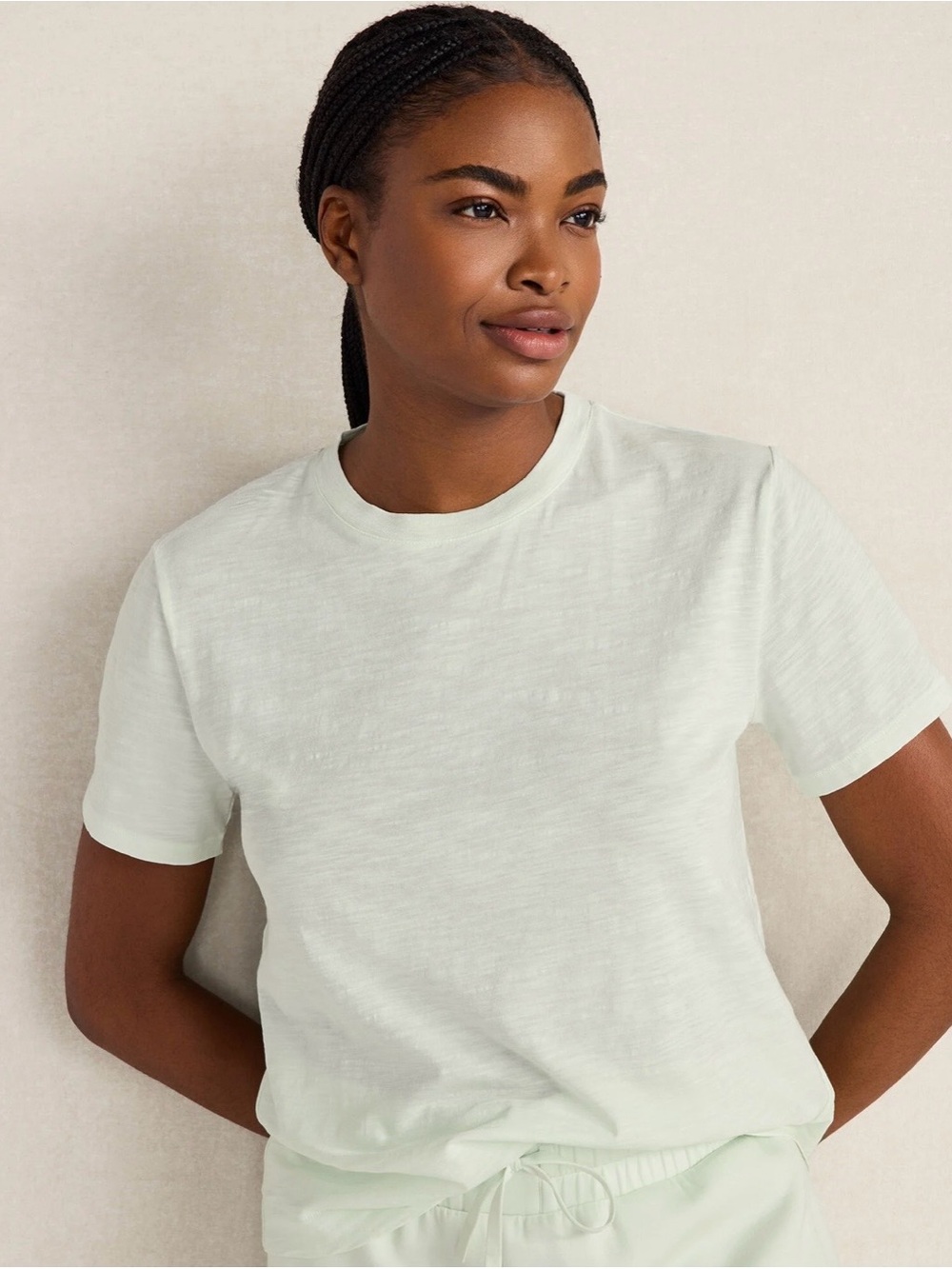 Haven Well Within Organic Cotton Slub Jersey Short Sleeve Tee - Trellis - NWT